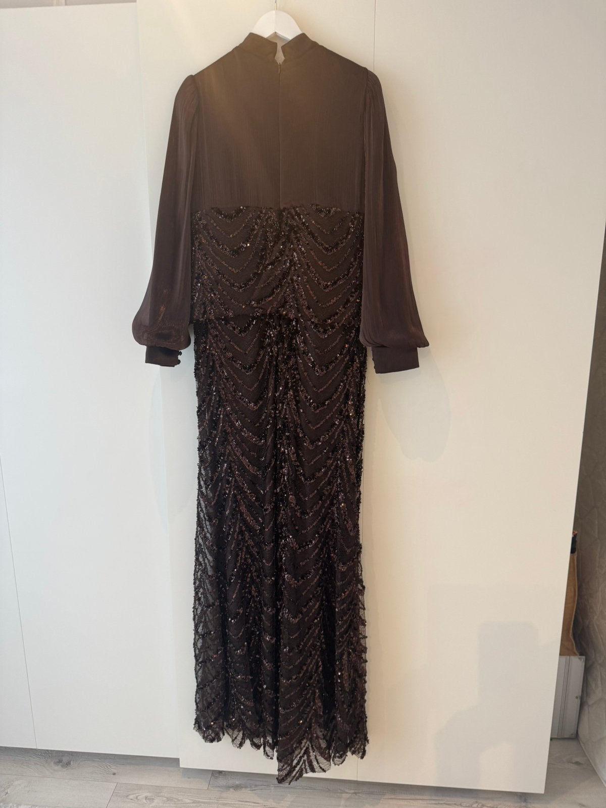 Feestjurk, Kleding | Dames, Galajurk, Bruin, Maat 46/48 (XL) of groter, Ophalen of Verzenden