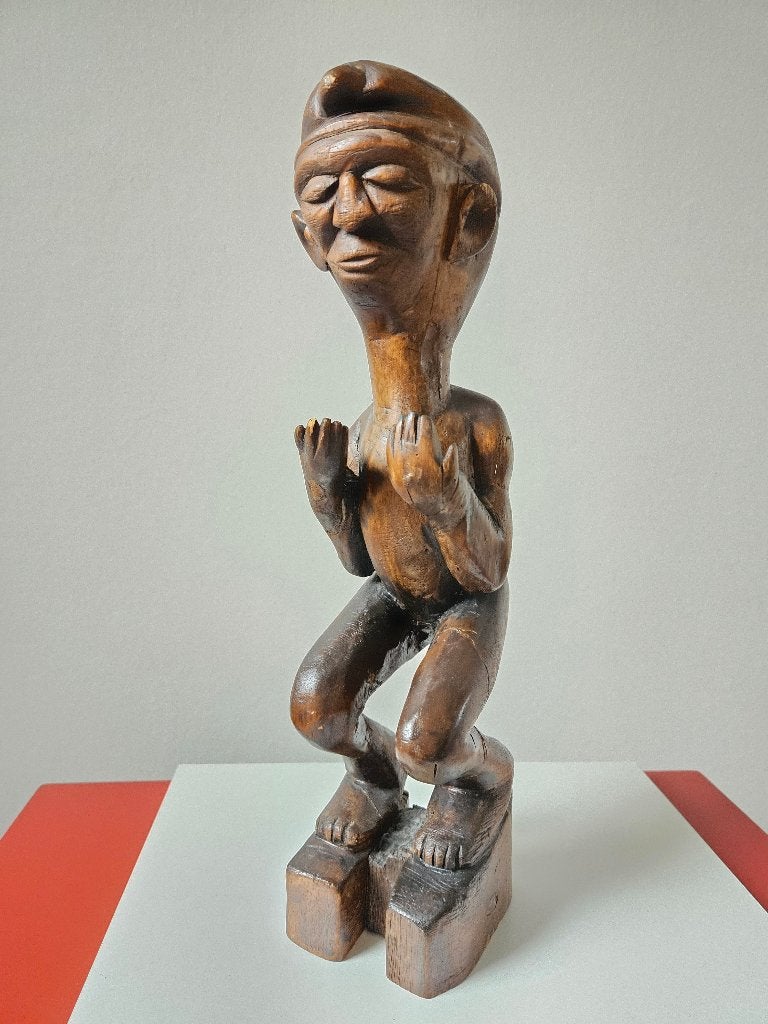 Beeld Houtsnijwerk Congo Afrika – Holo, Hout, Bruin, Afrika, Handgemaakt