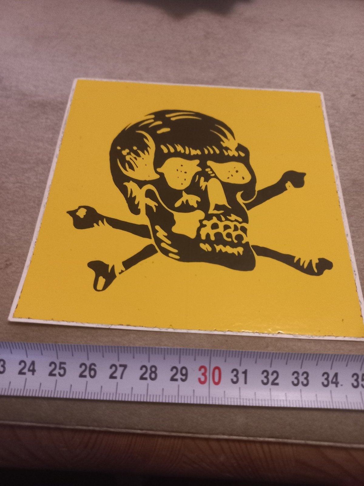 Vintage Doodshoofd en Botten  - sticker, Ophalen of Verzenden, Gebruikt