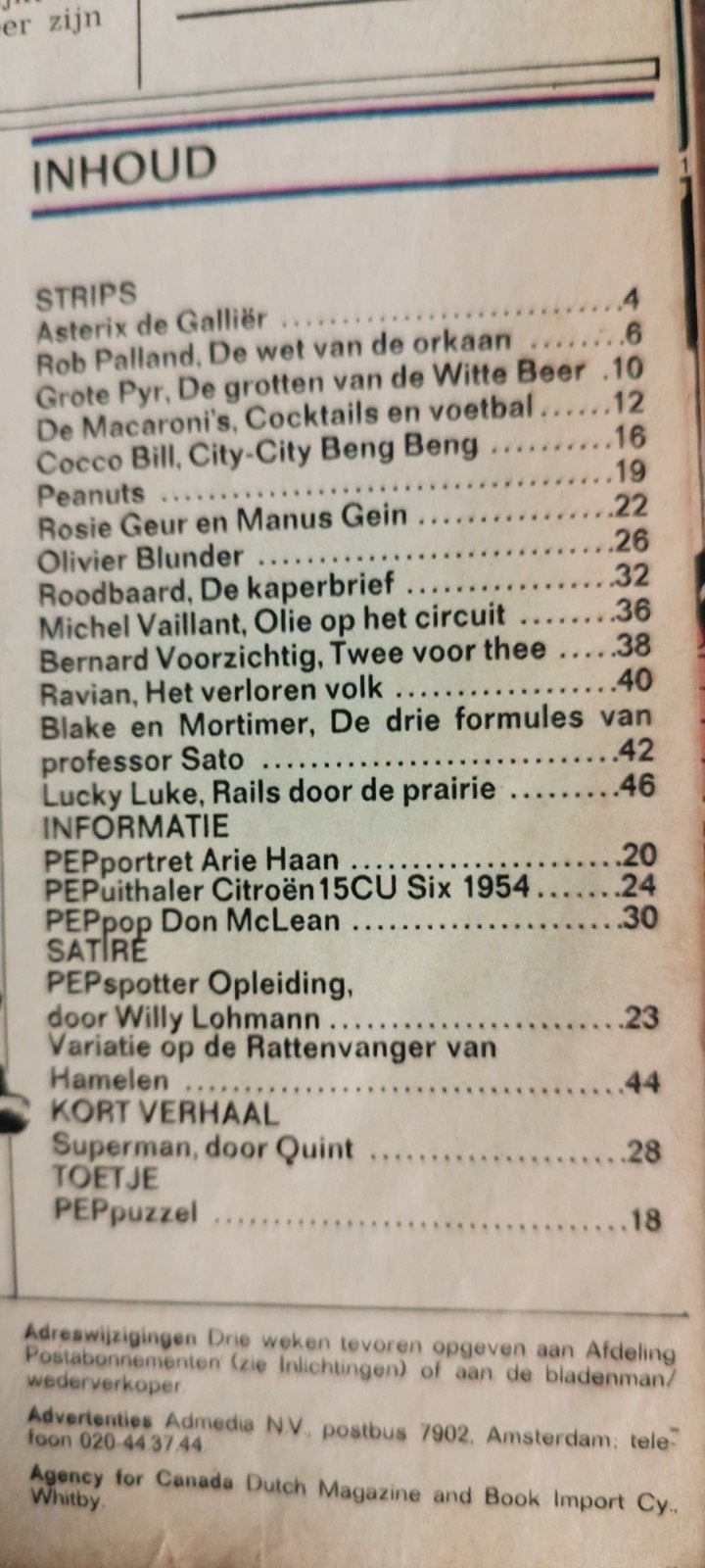 PEP Stripweekblad Jaargang 1972 - Compleet Ingebonden, Gelezen, Complete serie of reeks, Diverse auteurs, Ophalen of Verzenden