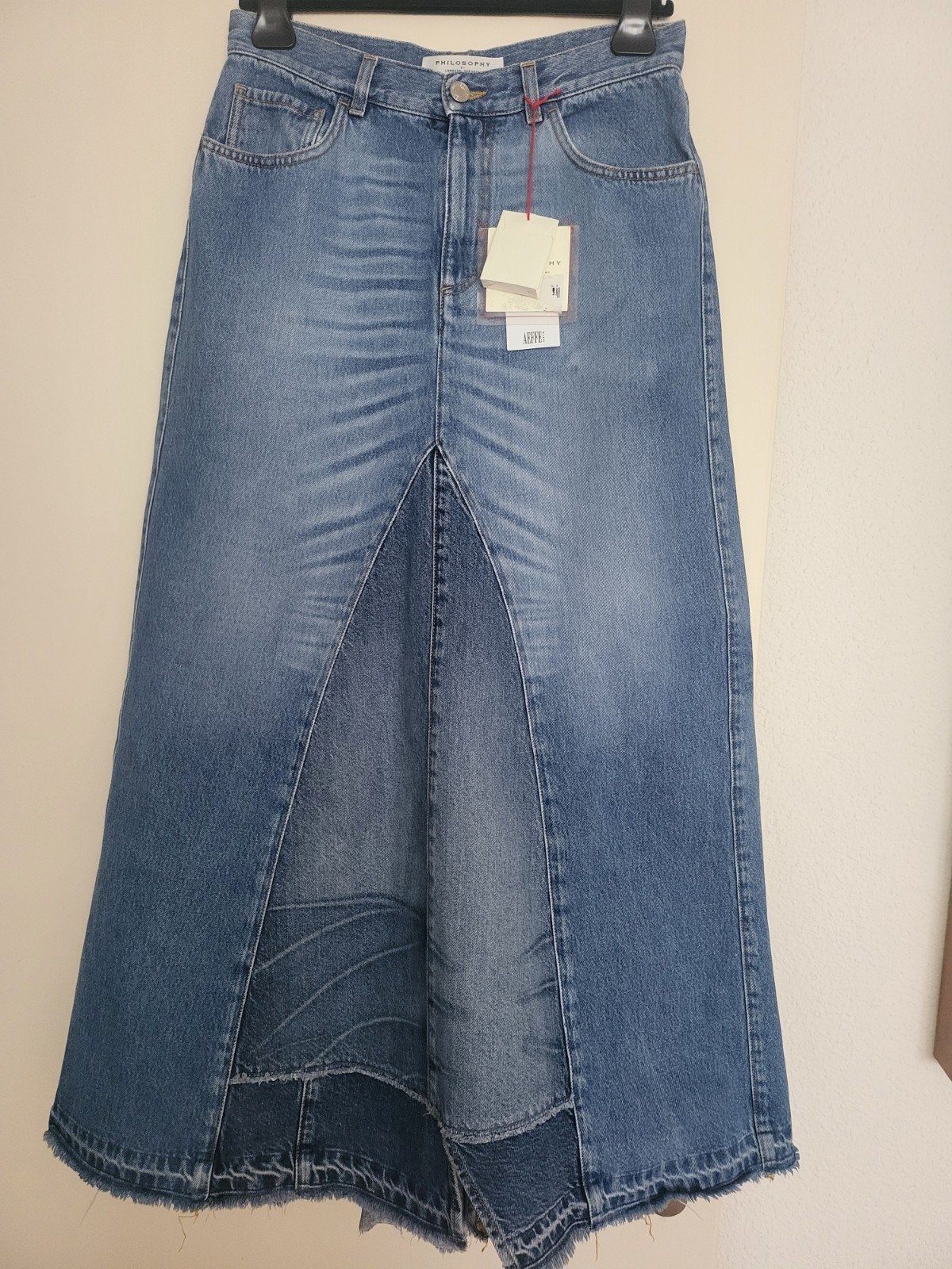 Philosophy di Lorenzo Serafini Denim Maxi Rok, Maat 38/40 (M), Blauw, Nieuw, Ophalen of Verzenden