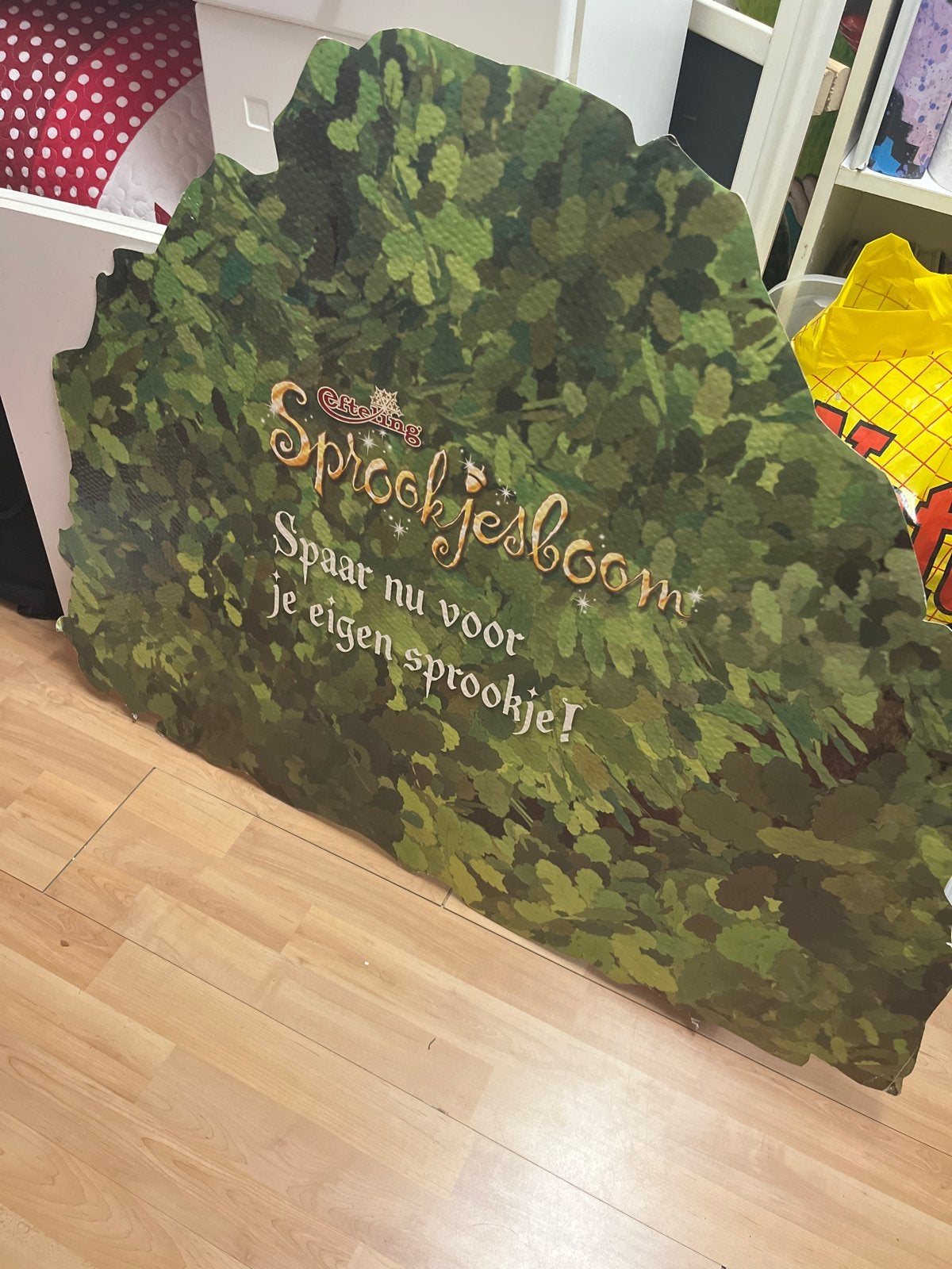 Groot kartonnen bord Efteling Sprookjesboom Albert Heijn, Ophalen, Gebruikt