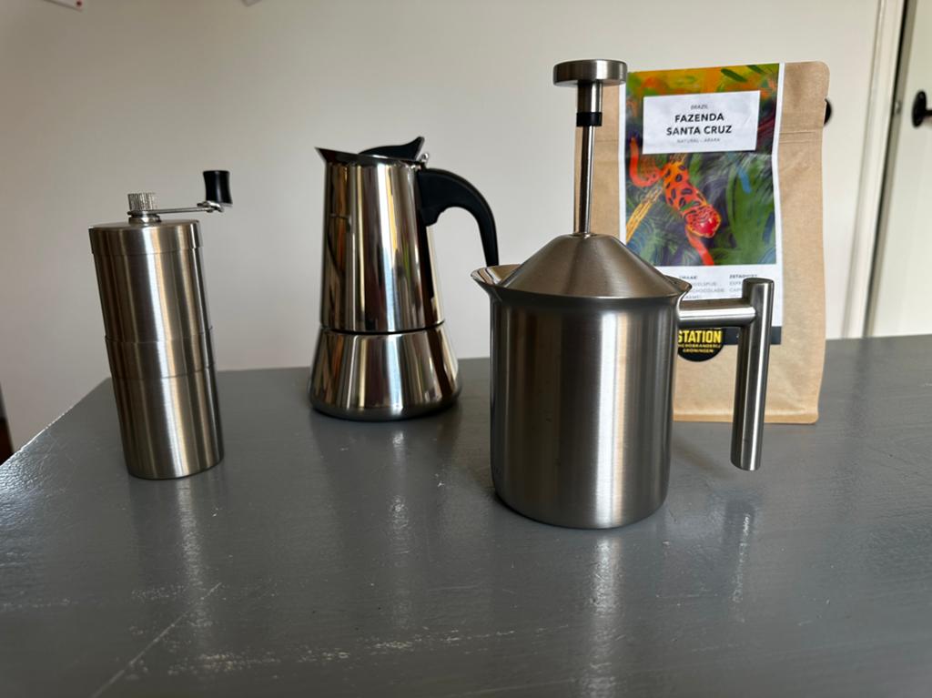 Espresso set/percolator nieuw, Ophalen of Verzenden, Zo goed als nieuw