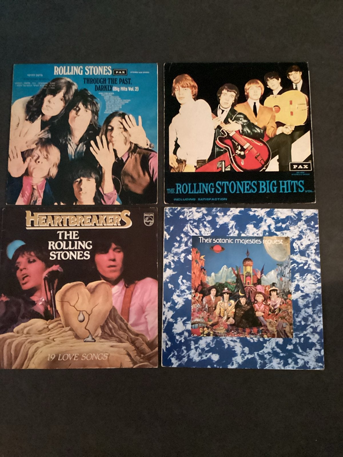 4x Rolling Stones LP's: Big Hits, Heartbreakers, Satanic Maj, Ophalen of Verzenden, 1960 - 1969, Gebruikt, 12 inch