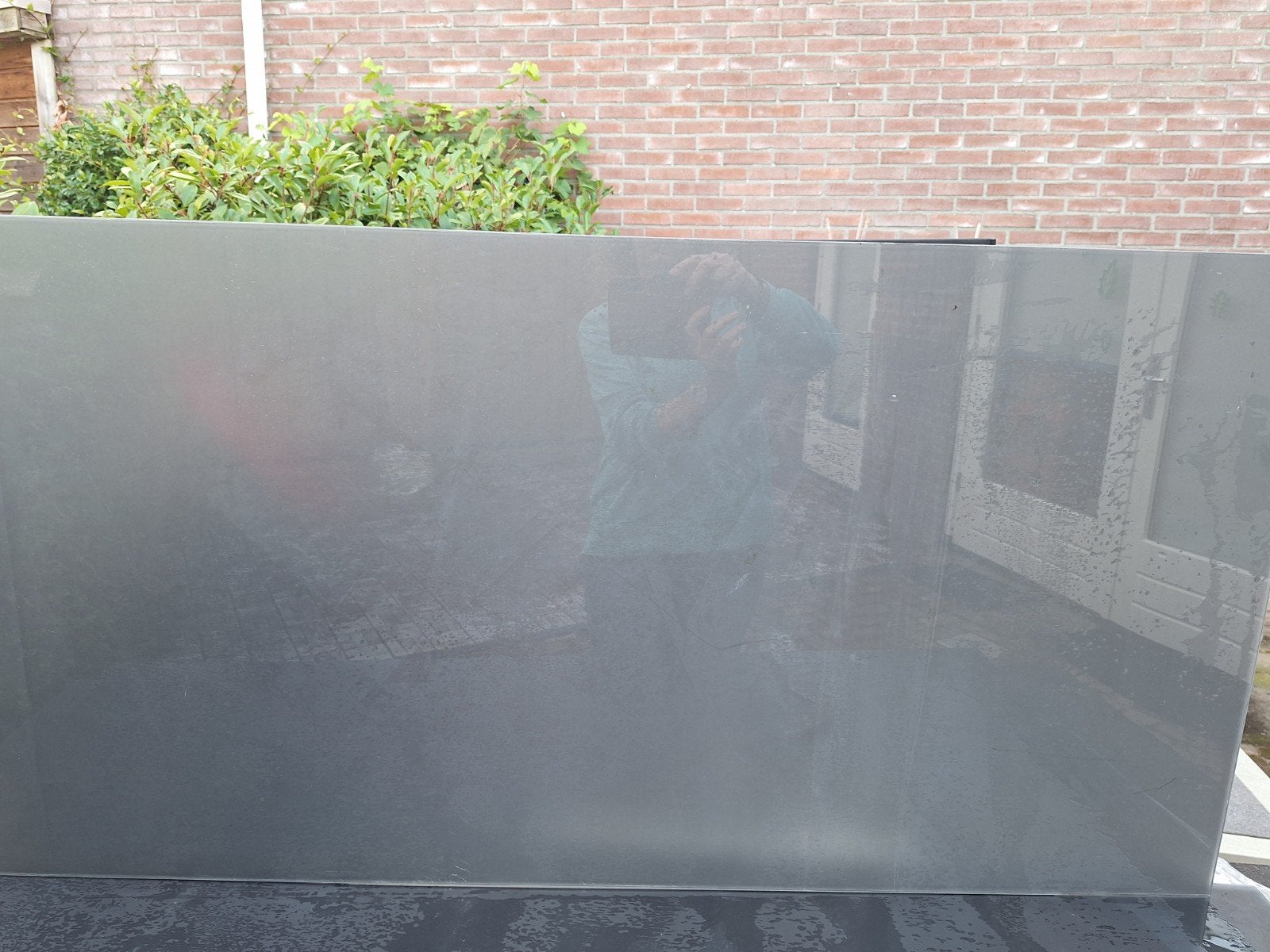 8 Grijze Glasplaten - 126 cm x 57.5 cm, Ophalen, Gebruikt, Minder dan 80 cm, 120 tot 160 cm