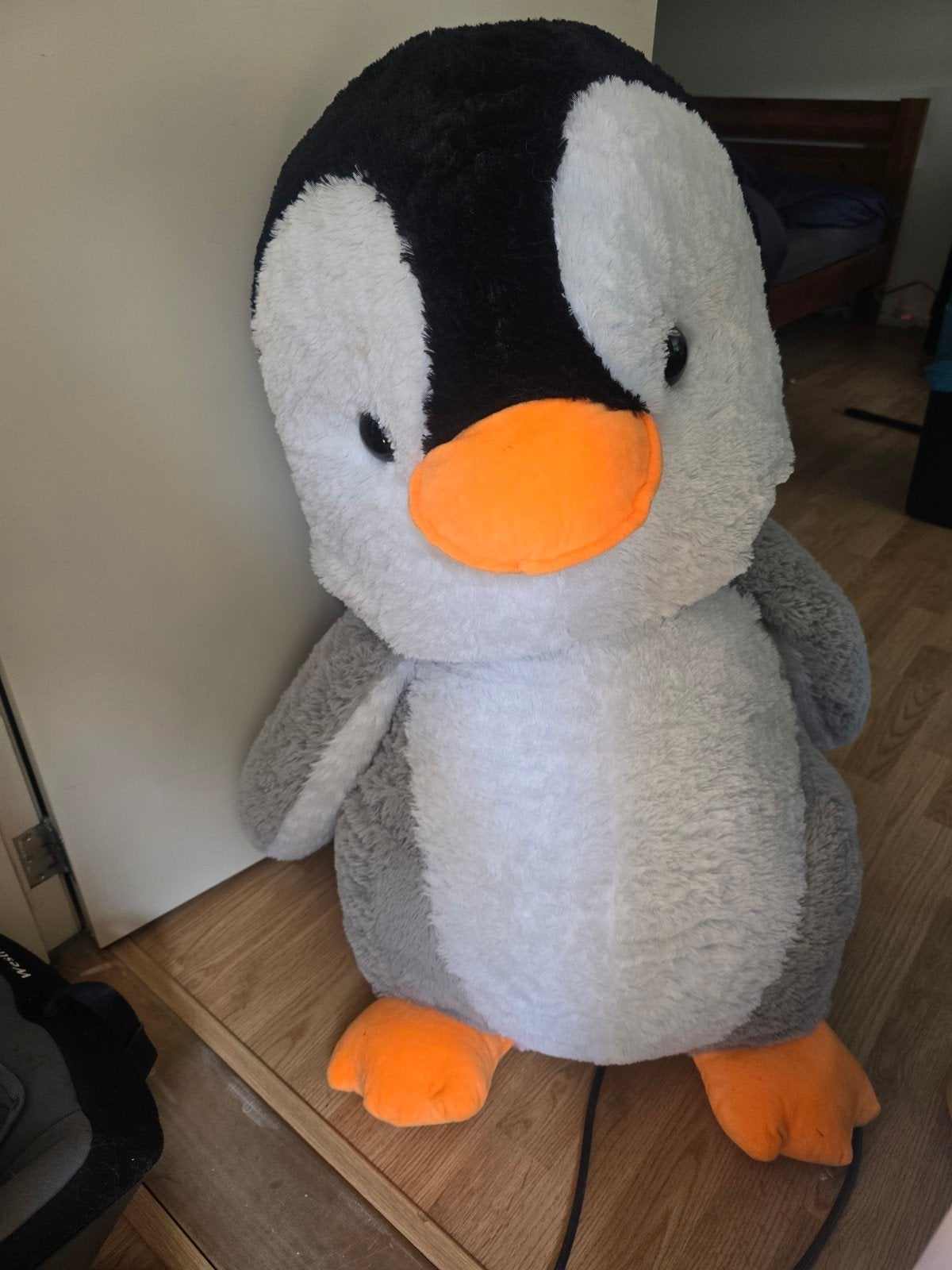 Grote pinguïn knuffel, 70cm, goede staat, gratis af te halen, Kinderen en Baby's, Speelgoed | Knuffels en Pluche, Pinguïn, Zwart