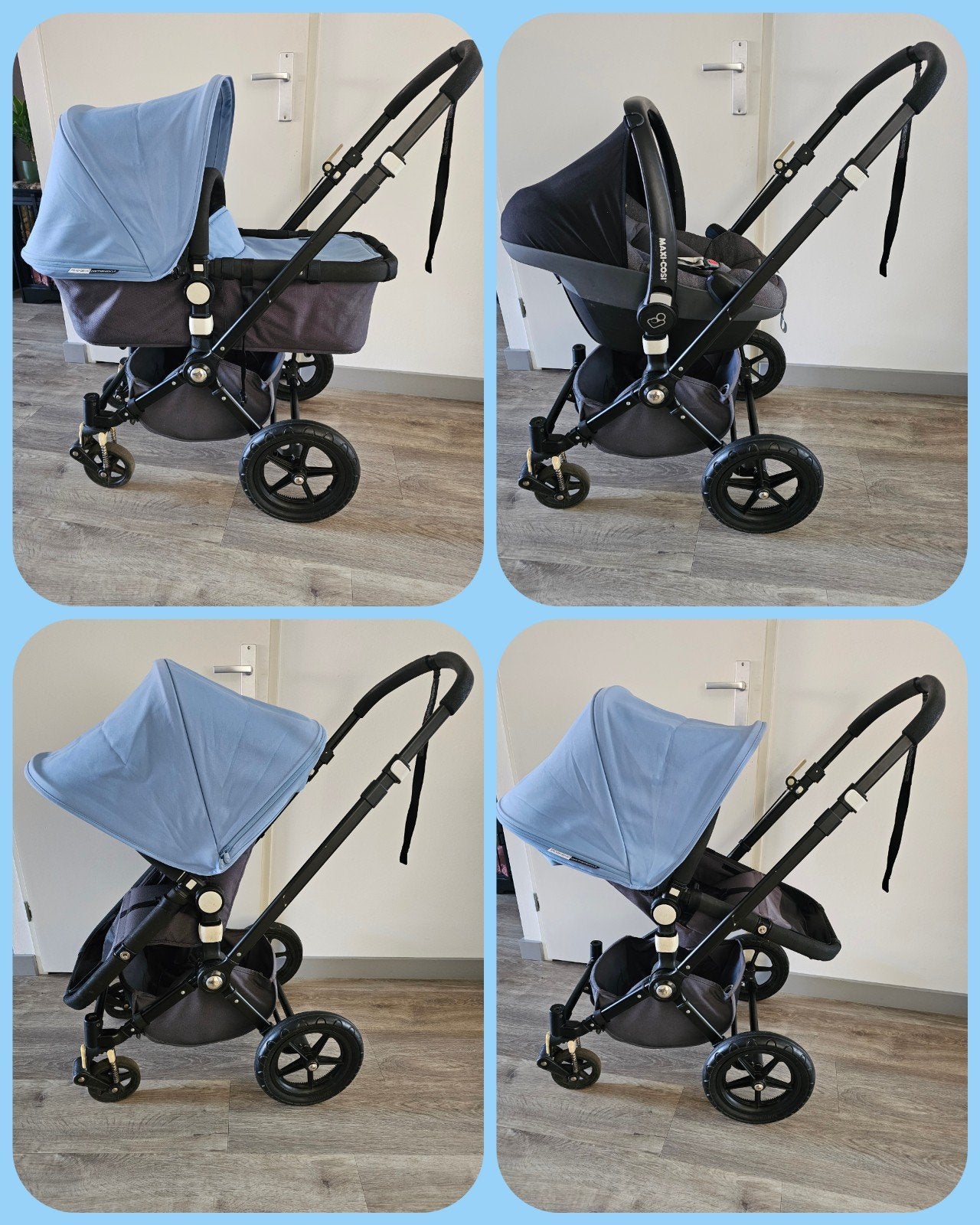 Bugaboo cameleon 3plus soft blue 3in1 compleet, Ophalen, Bugaboo, Zo goed als nieuw, Combiwagen