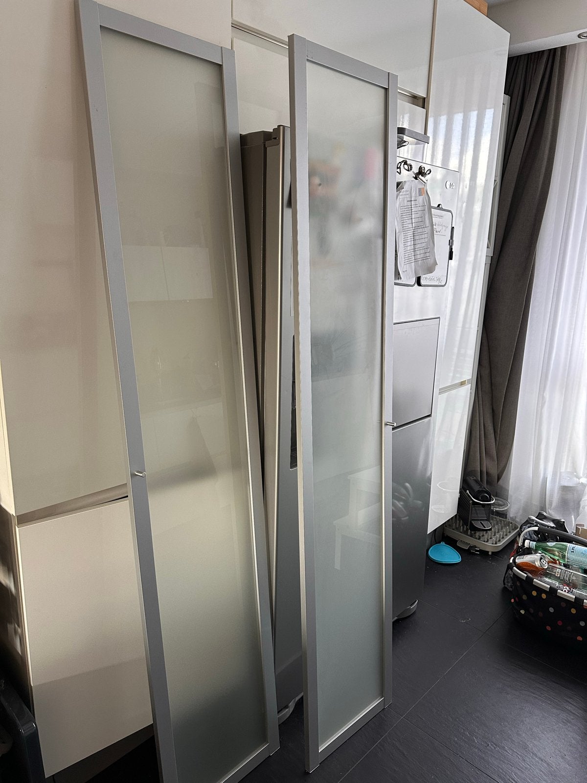 2 deuren voor IKEA Billy boekenkast (mat glas), Ophalen, Minder dan 50 cm, Gebruikt, 200 cm of meer