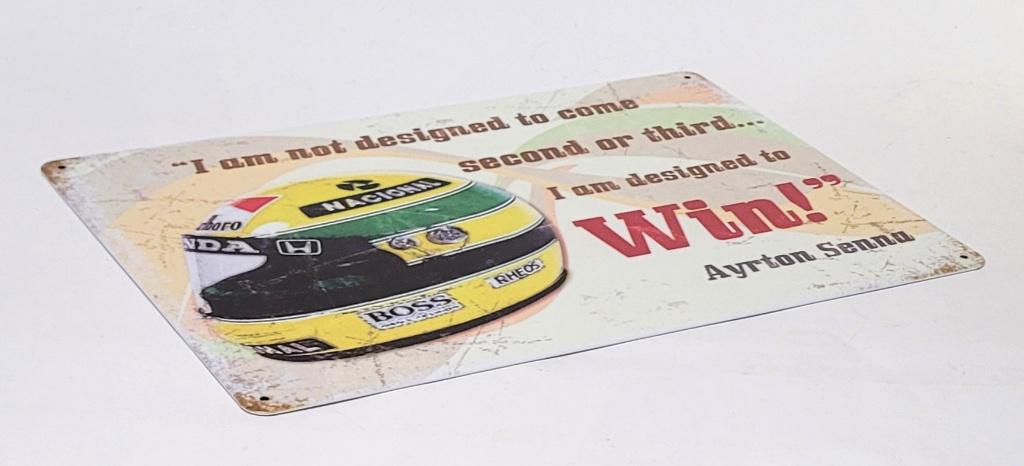Ayrton Senna Formule 1 helm reclamebord van metaal wanddeco, Verzamelen, Automerken, Motoren en Formule 1, Ophalen of Verzenden