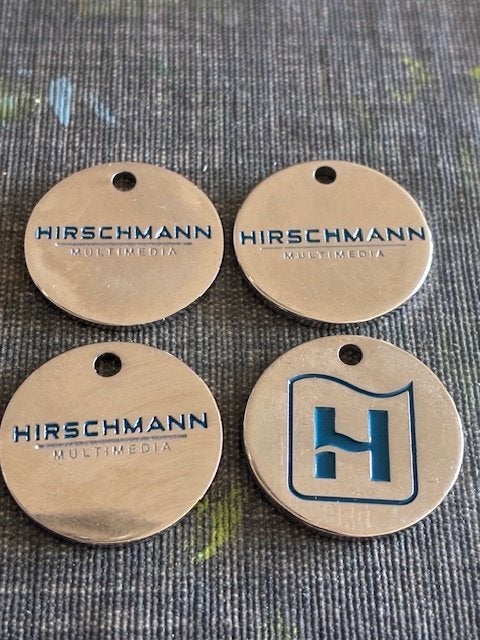 winkelwagenmuntjes Hirschmann 2x, Verzamelen, Winkelwagenmuntjes, Ophalen of Verzenden
