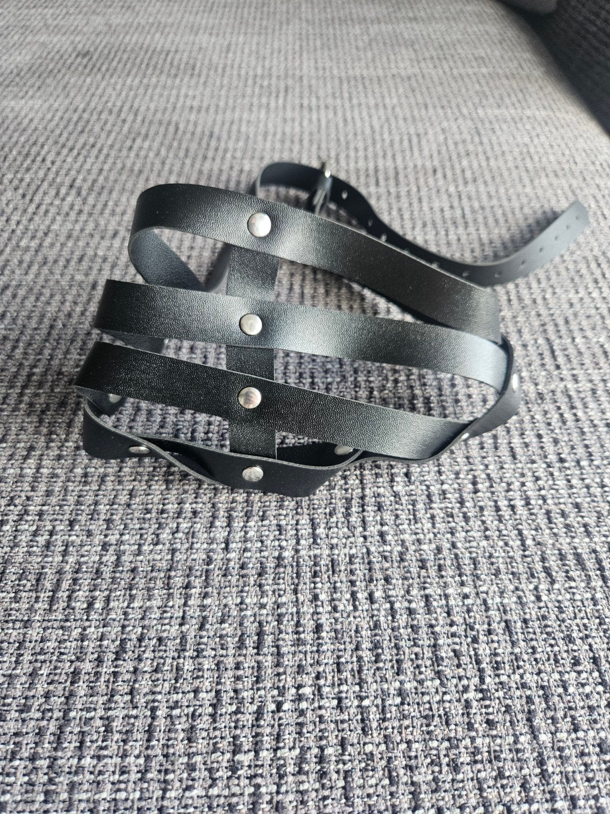 Zwart BDSM Mondmasker - Stoere Bondage Stijl Kunstleer, Ophalen of Verzenden, Zo goed als nieuw