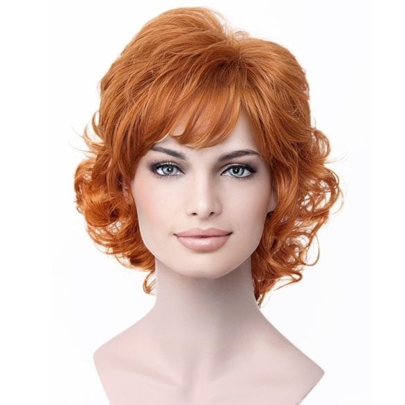 Moderne pruik kort krullend haar ginger rood kleur 130A, Sieraden, Tassen en Uiterlijk, Uiterlijk | Haarverzorging, Verzenden