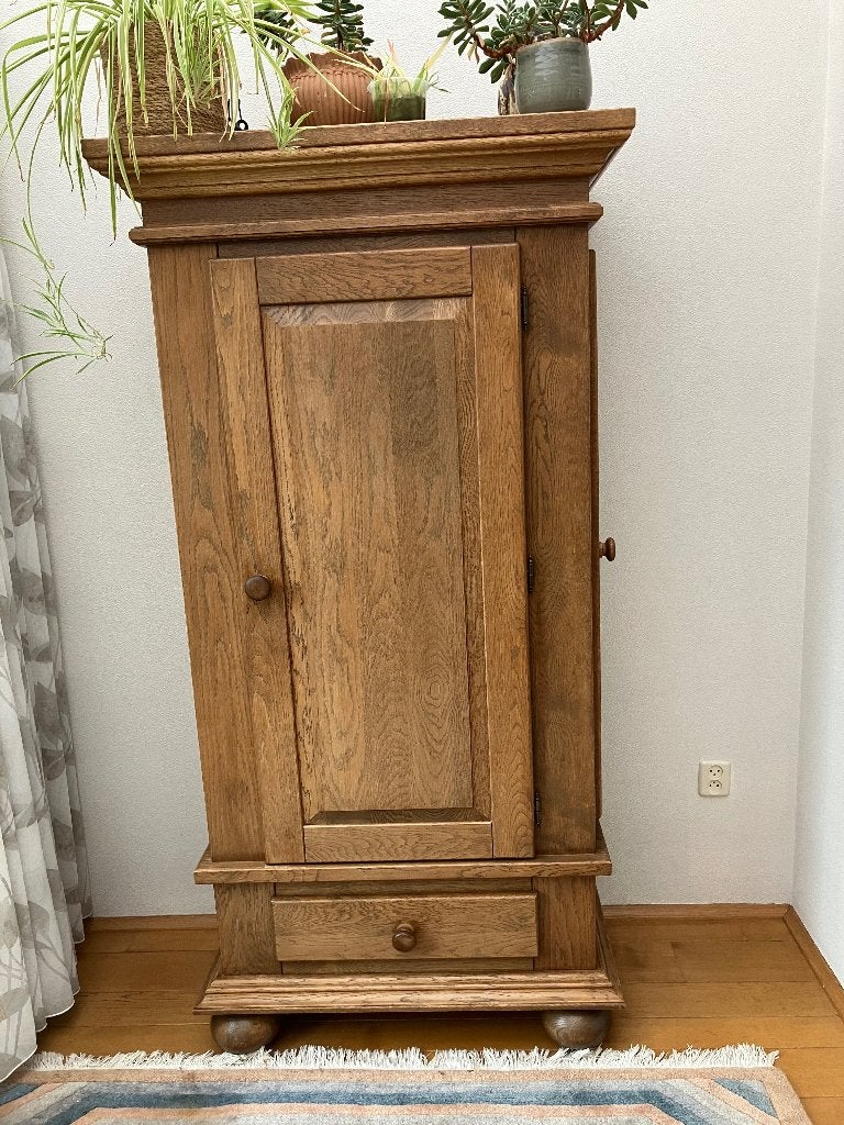 Kast eikenhout met extra deur zijkant, Ophalen, Gebruikt, Eikenhout, Met lade(s)