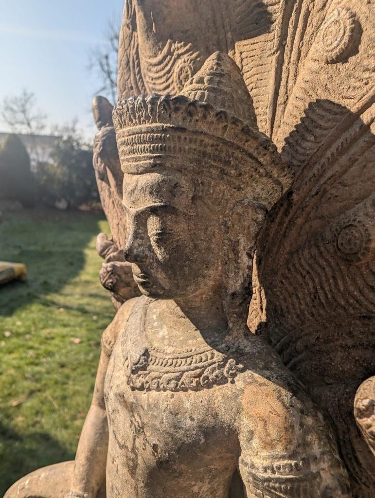 Antieke Khmer Monumentaal tempelbeeld Cambodja, Ophalen of Verzenden, Gebruikt