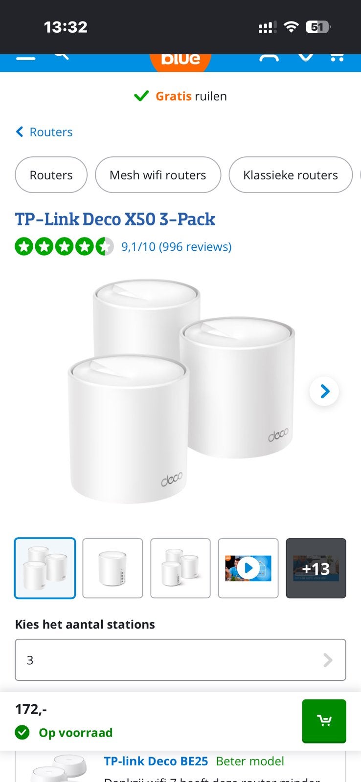 TP-link Deco X50 3 Pack, Computers en Software, WiFi-versterkers, Ophalen of Verzenden, Zo goed als nieuw
