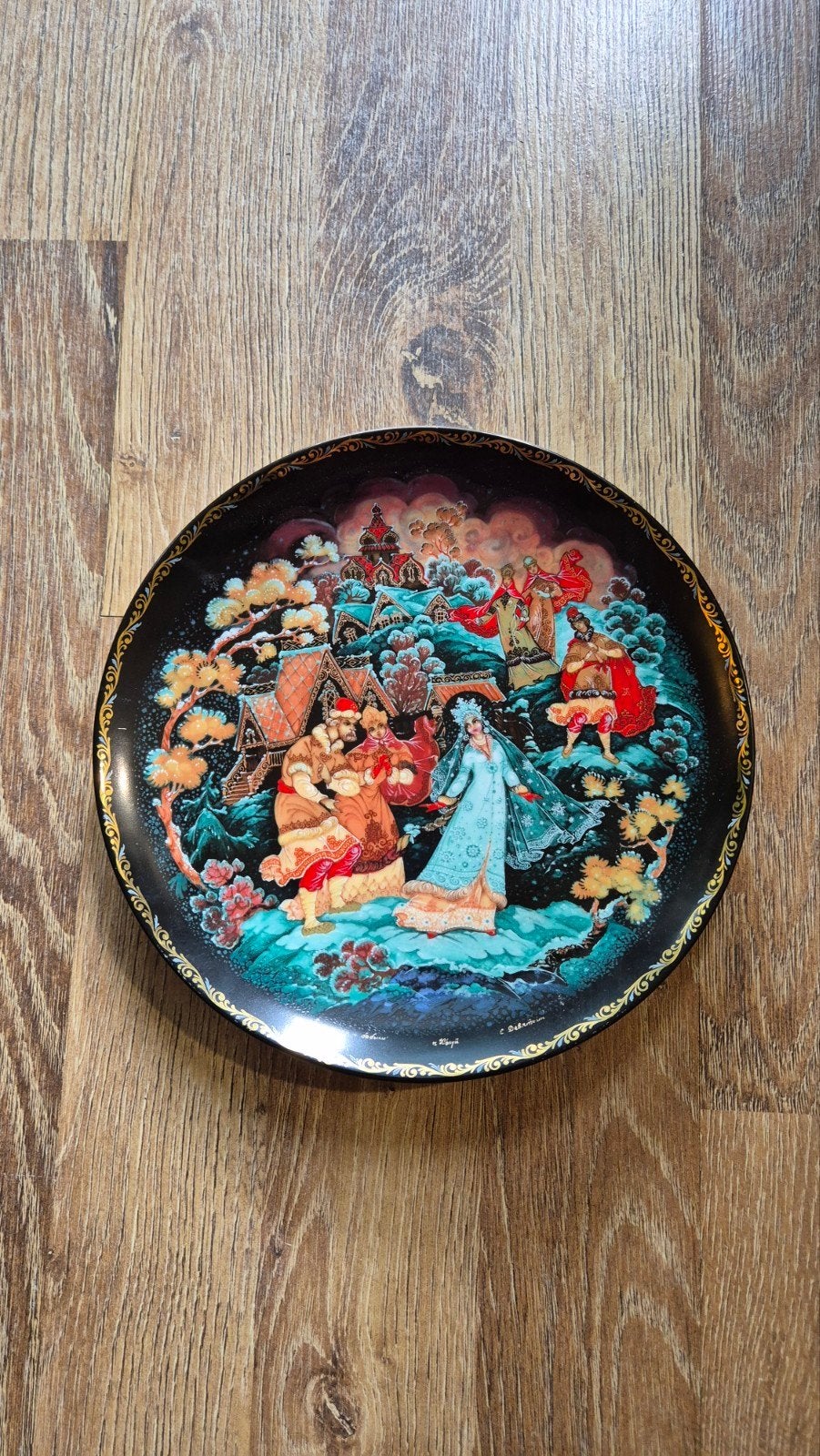 Vintage USSR folklore wandbordje, Ophalen of Verzenden