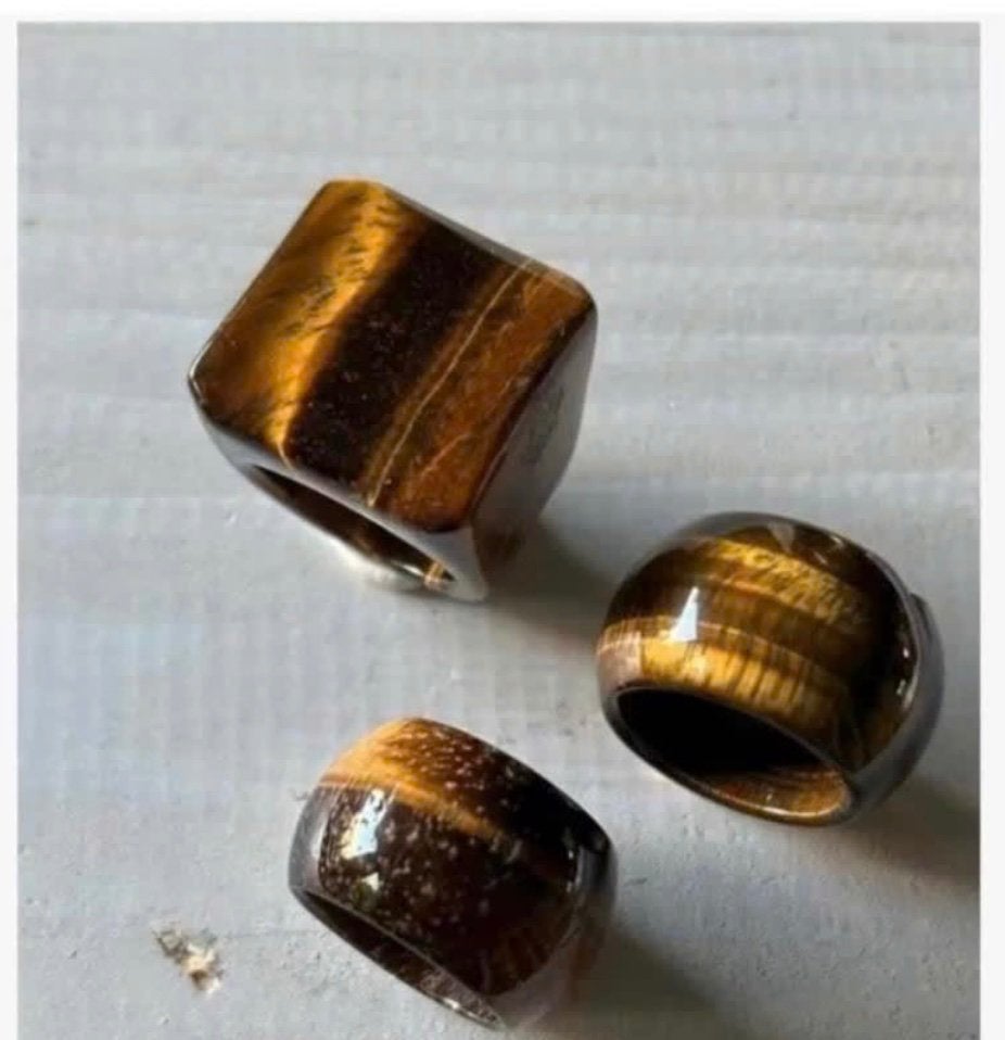 Nog 2 x tijgeroog ring, prijs per stuk, Overige materialen, Bruin, Nieuw, Ophalen of Verzenden