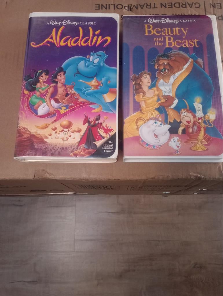 Disney Classic VHS: Aladdin & Beauty and the Beast, Cd's en Dvd's, VHS | Film, Alle leeftijden, Ophalen of Verzenden, Gebruikt