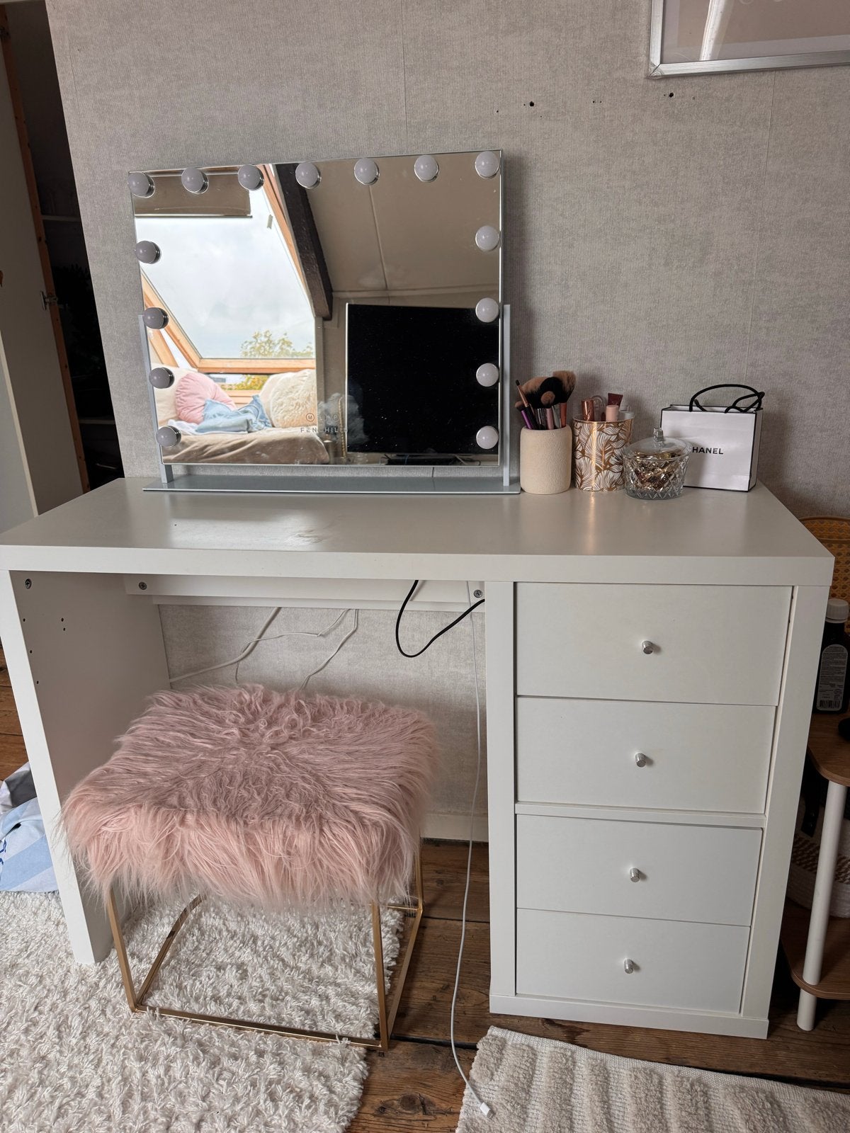 Ikea KALLAX bureau / make-up tafel wit, Huis en Inrichting, Ophalen of Verzenden, Gebruikt, Hout