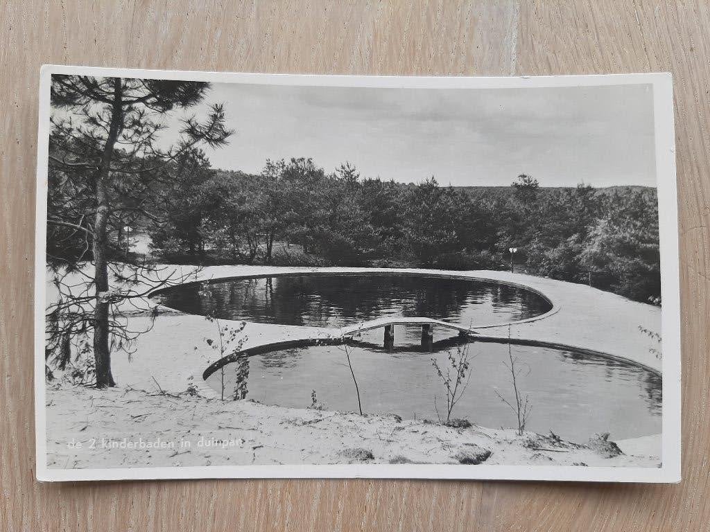 oude kaart Herpen zwembad kinderbad Herperduin, 1957?, Ophalen of Verzenden, 1940 tot 1960, Gelopen, Noord-Brabant