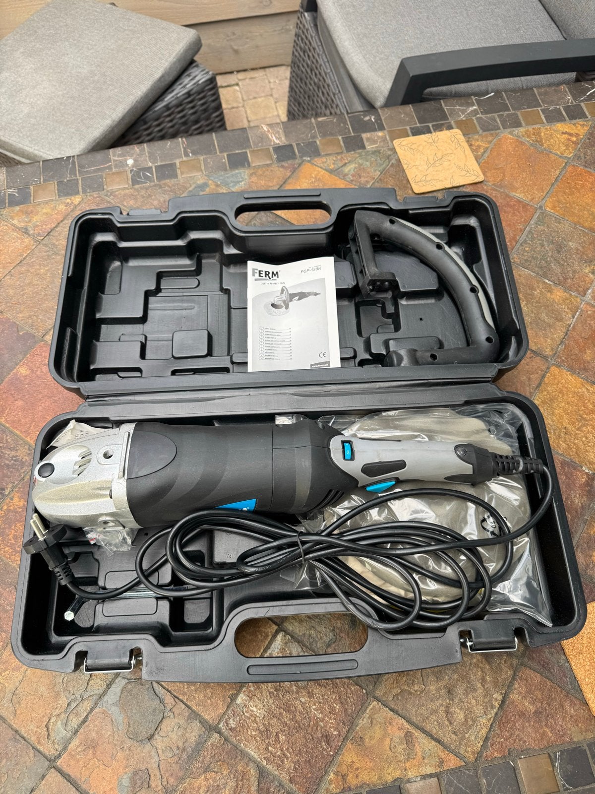 Ferm FCP-180K Haakse hand poetsmachine- Zo goed als nieuw, Ophalen, Nieuw