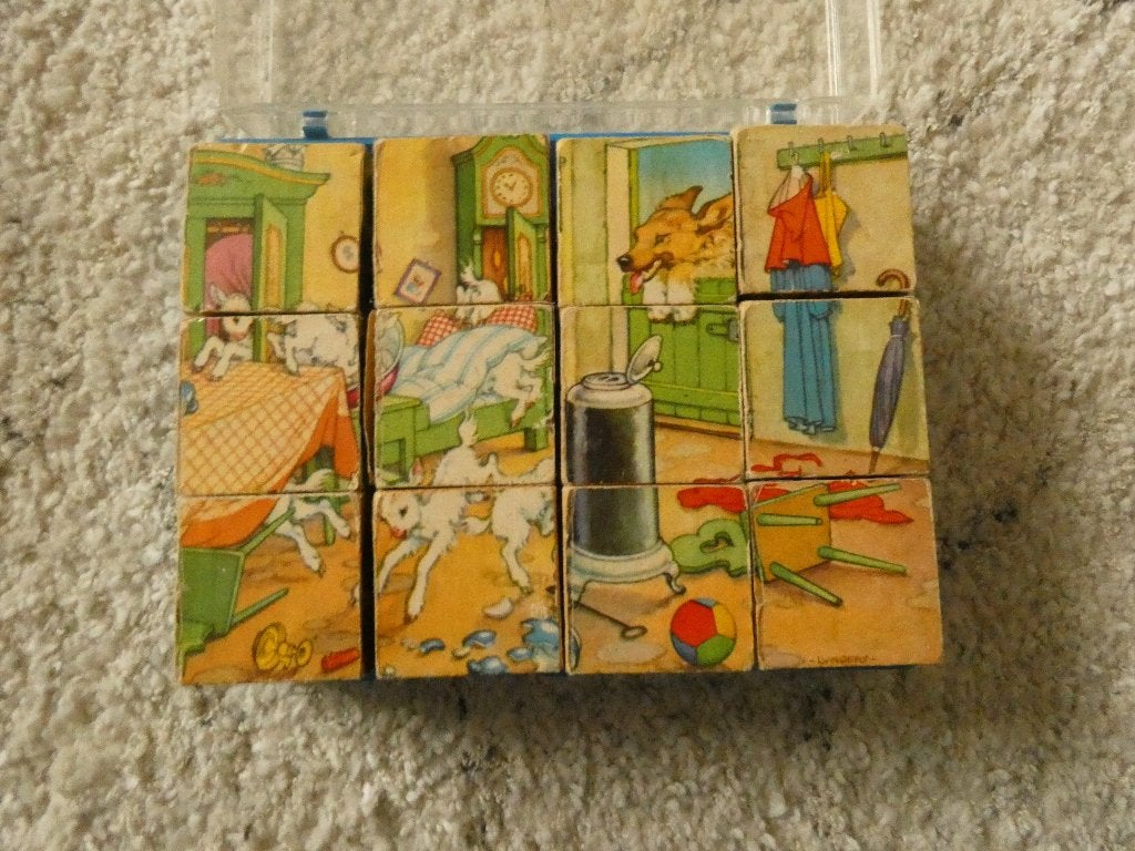 Oude blokken puzzel, Antiek en Kunst, Ophalen of Verzenden
