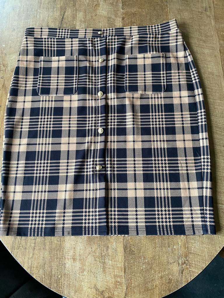 Geruite rok . Nieuw!, Beige, Maat 46/48 (XL) of groter, Nieuw, Ophalen of Verzenden