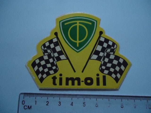 sticker oud TIM OIL olie motorolie race autosport race motor, Verzenden, Zo goed als nieuw, Bedrijf of Vereniging