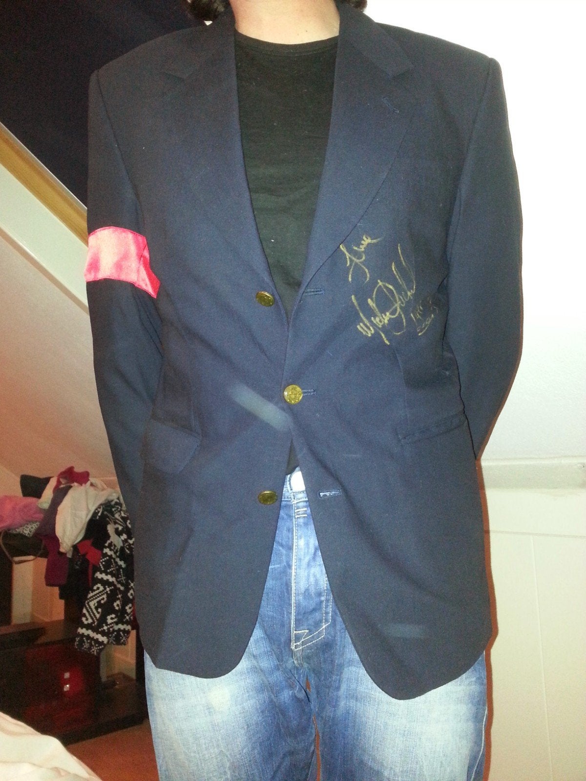 Michael Jackson Jas met Handtekening & Rode Armband, Ophalen of Verzenden, Kleding