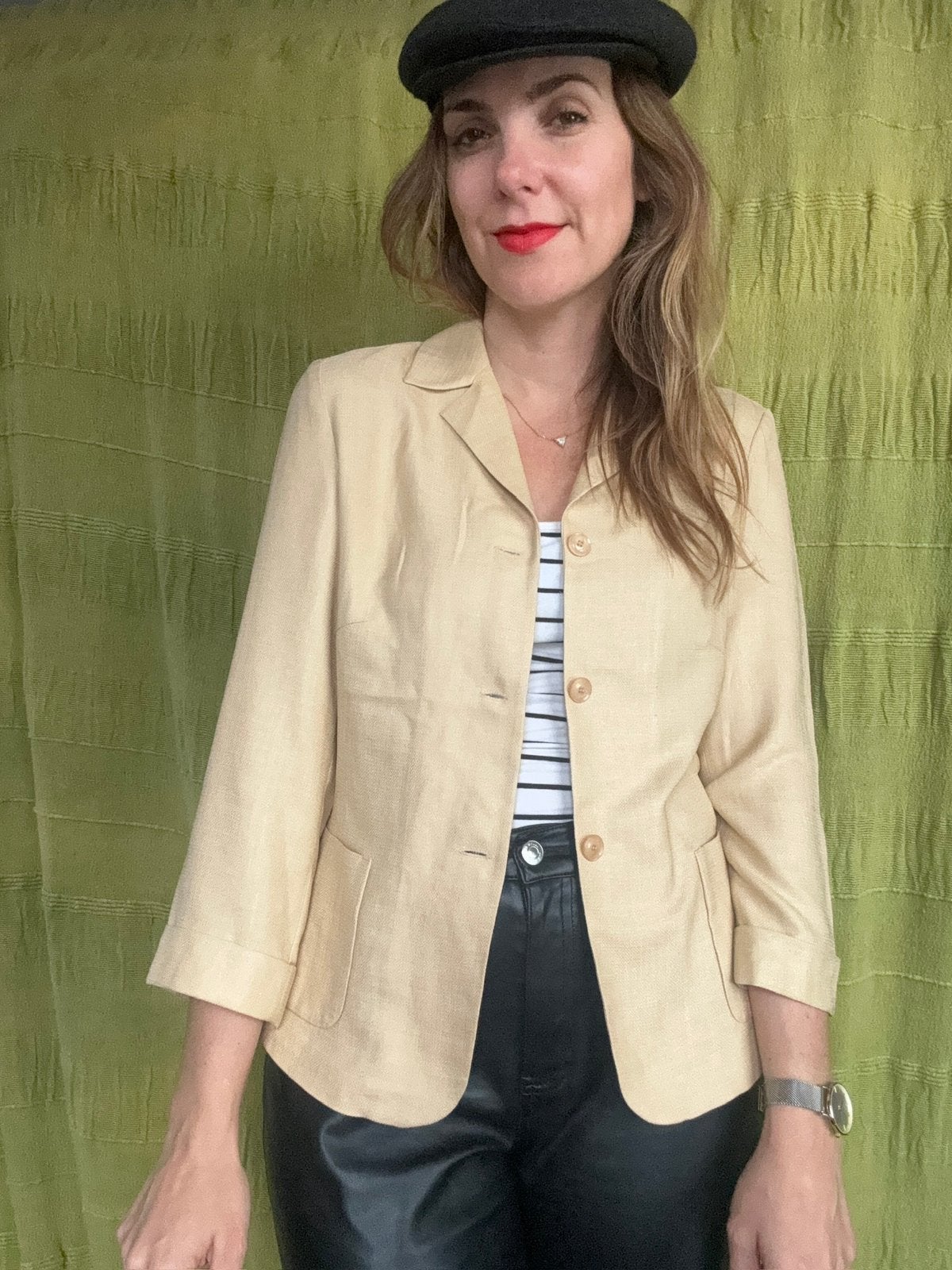 Vintage blazer/ blouse - beige - 36/S/small, Hgv, Beige, Hgv, Ophalen of Verzenden