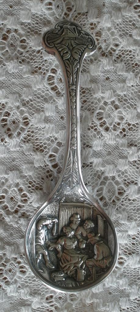Vintage verzilverde v. Nelle suikerschep, Antiek en Kunst, Antiek | Bestek, Ophalen of Verzenden