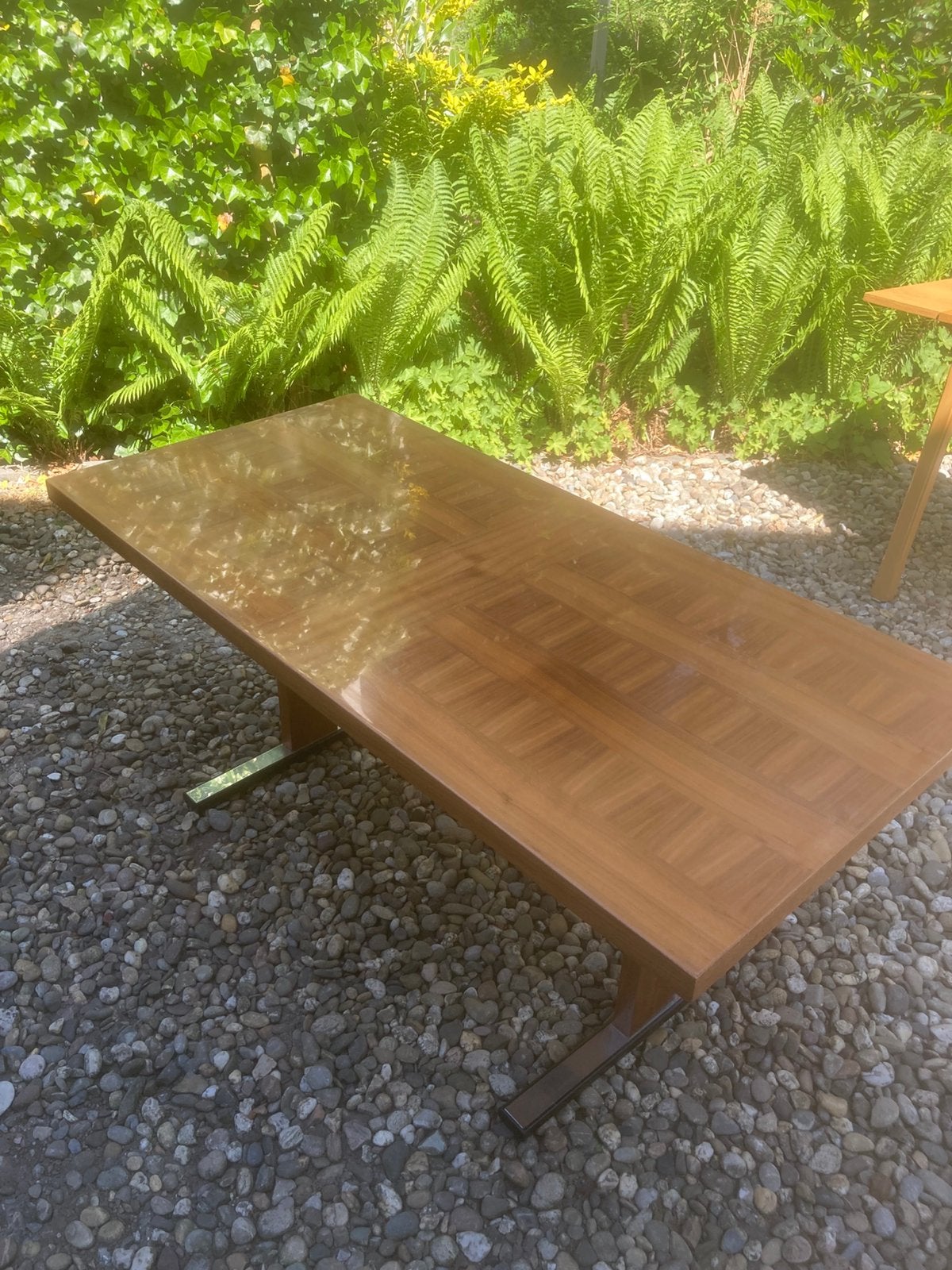 Grote vintage koffietafel notenhout fineer, Antiek en Kunst, Antiek | Meubels | Tafels, Ophalen