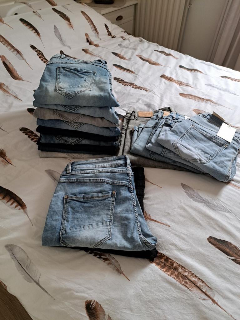 Karostar/Jewelly/Monday spijkerbroeken mt 42/XL, Kleding | Dames, Broeken en Pantalons, Blauw, Maat 42/44 (L), Ophalen of Verzenden