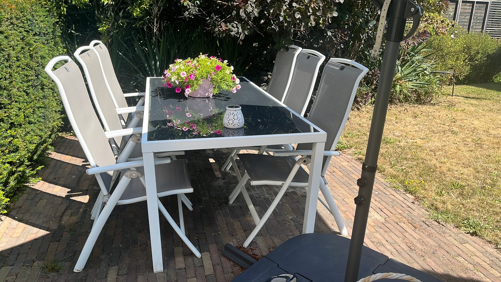 Tuinset met 6 verstelbare stoelen. Outdoor Style, Ophalen, Gebruikt