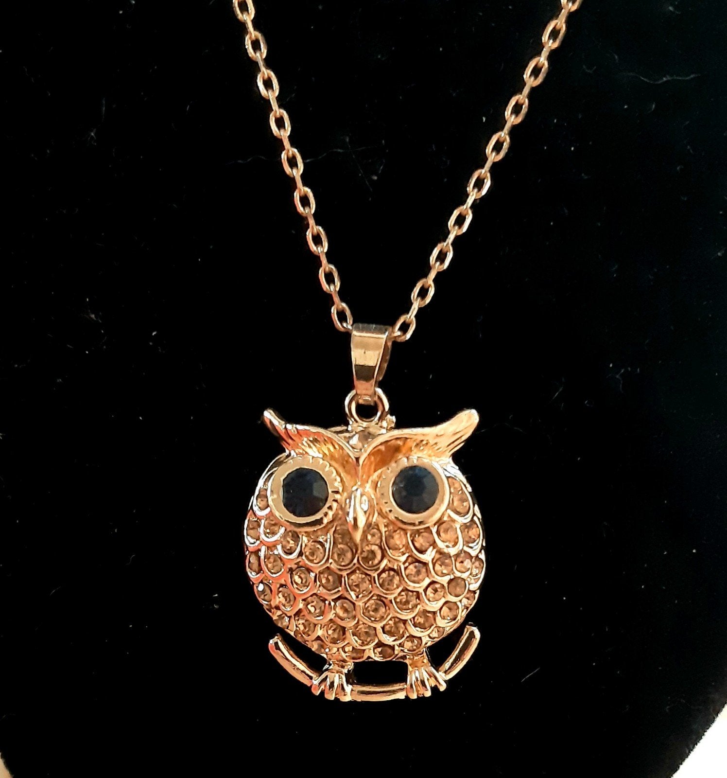 Goudkleurige uilen hanger aan ketting nieuw., Overige materialen, Verstelbaar, Nieuw, Ophalen of Verzenden