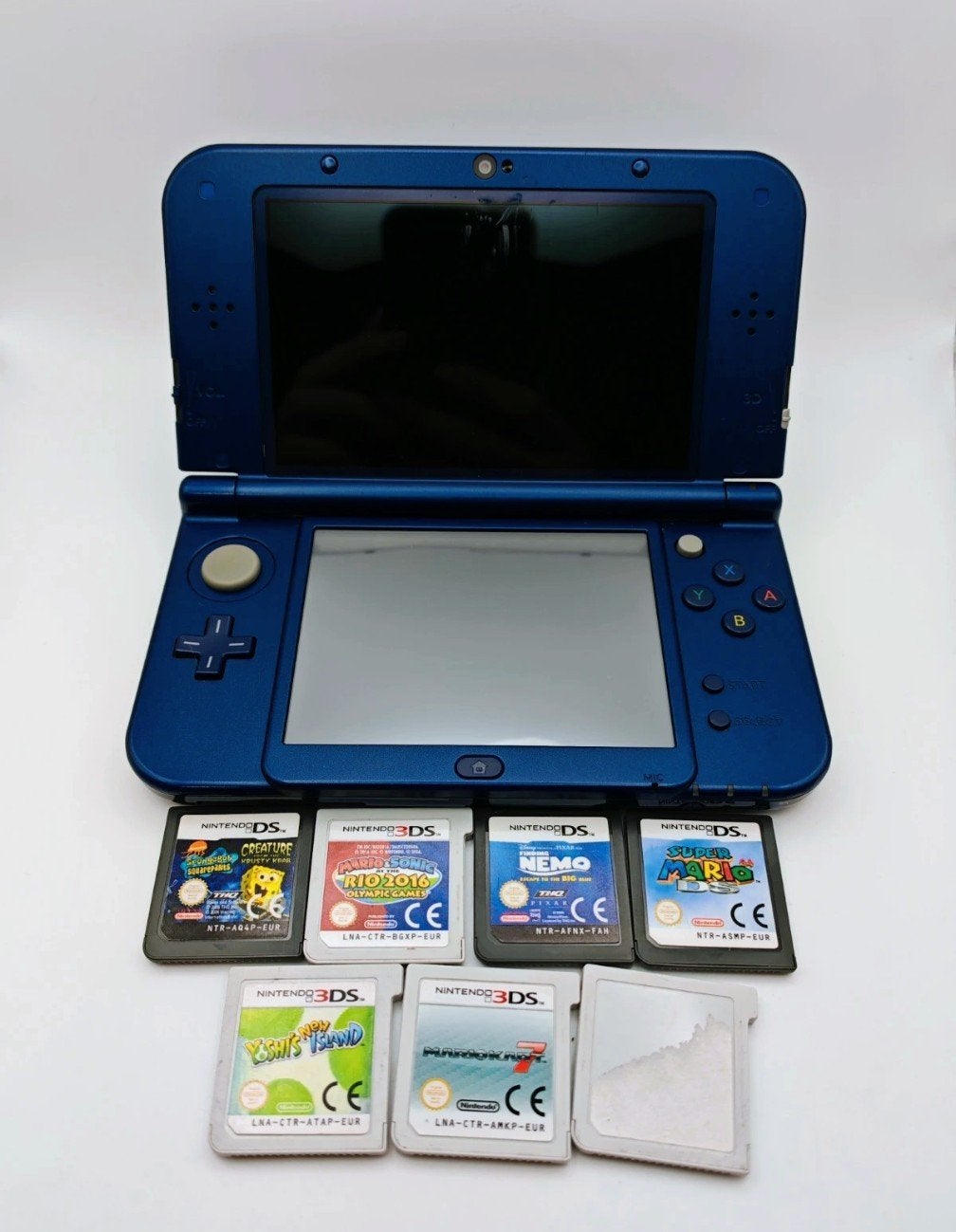 New Nintendo 3DS XL - Goede staat met klein schermdefect, Blauw, 3DS XL, Ophalen of Verzenden, Gebruikt