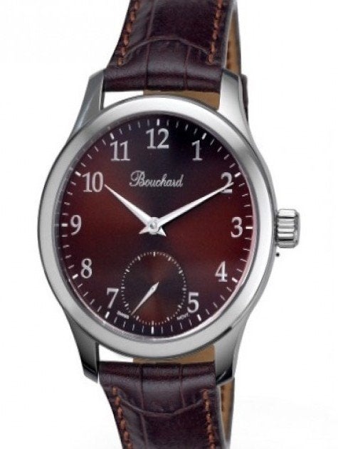 Bouchard herenhorloge, Sieraden, Tassen en Uiterlijk, Horloges | Heren, Overige merken, Leer, Staal, Polshorloge