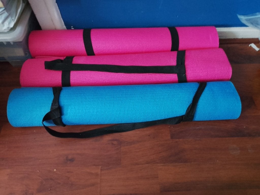 Yogamat 171x60 cm, lichtblauw  met draagband (2), Ophalen of Verzenden, Nieuw, Yogamat