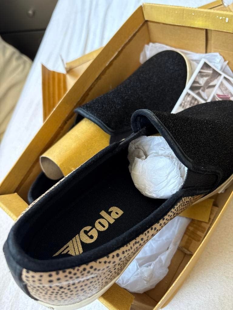 Gola slip-on sneakers met luipaardprint, maat 41, Ophalen of Verzenden, Nieuw, Zwart, Sneakers of Gympen