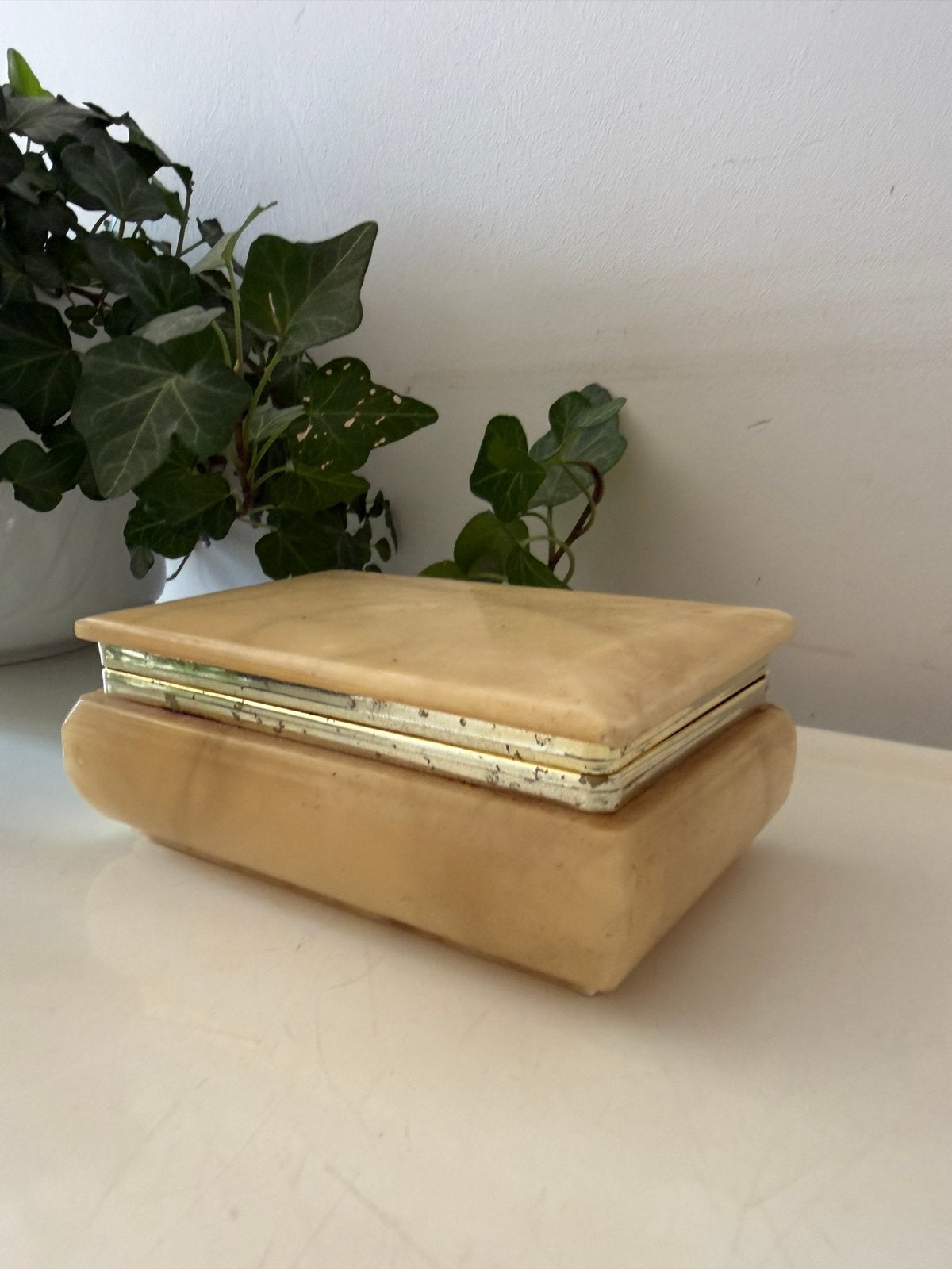 Onyx vintage sieradendoosje, Antiek en Kunst, Ophalen of Verzenden