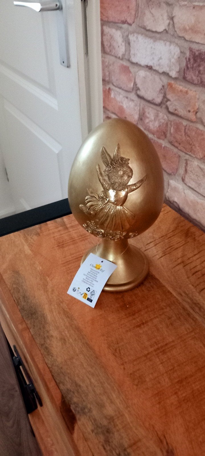 Clayre&Eef:Grote 24cm Konijn Ei Beeld❤️NIEUW❤️, Ophalen of Verzenden, Nieuw, Dier