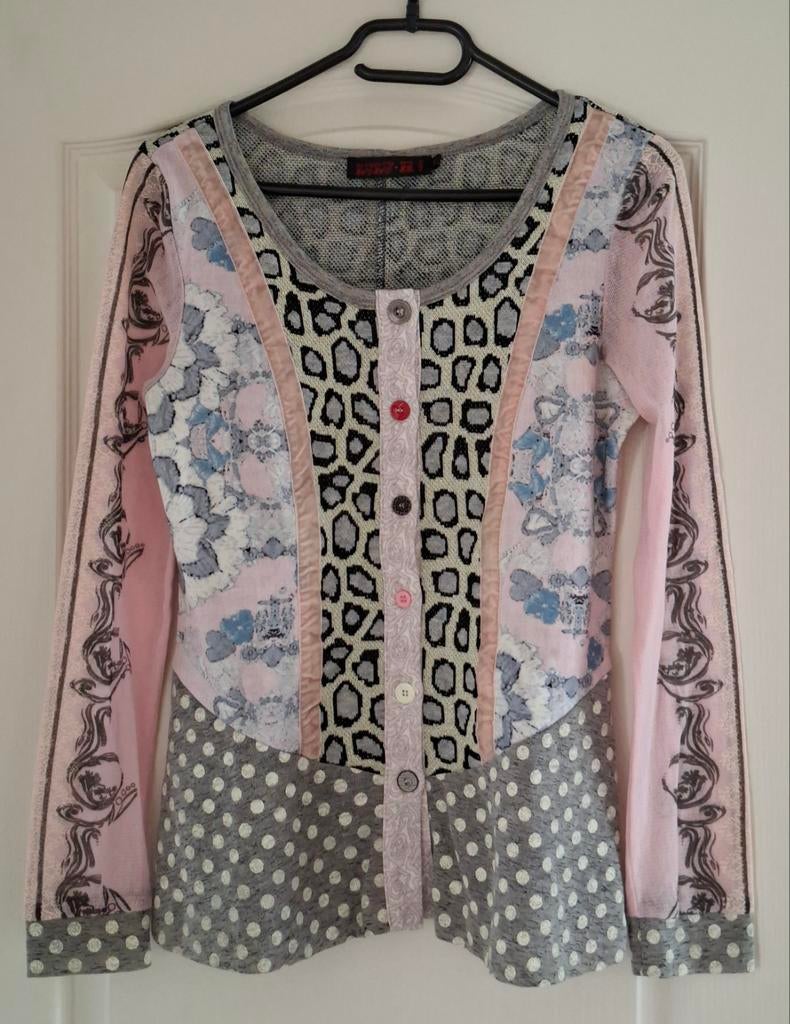Lulu H Paris Cardigan - Unieke print en knoopjes, Ophalen of Verzenden, Zo goed als nieuw, Lange mouw, Maat 36 (S)