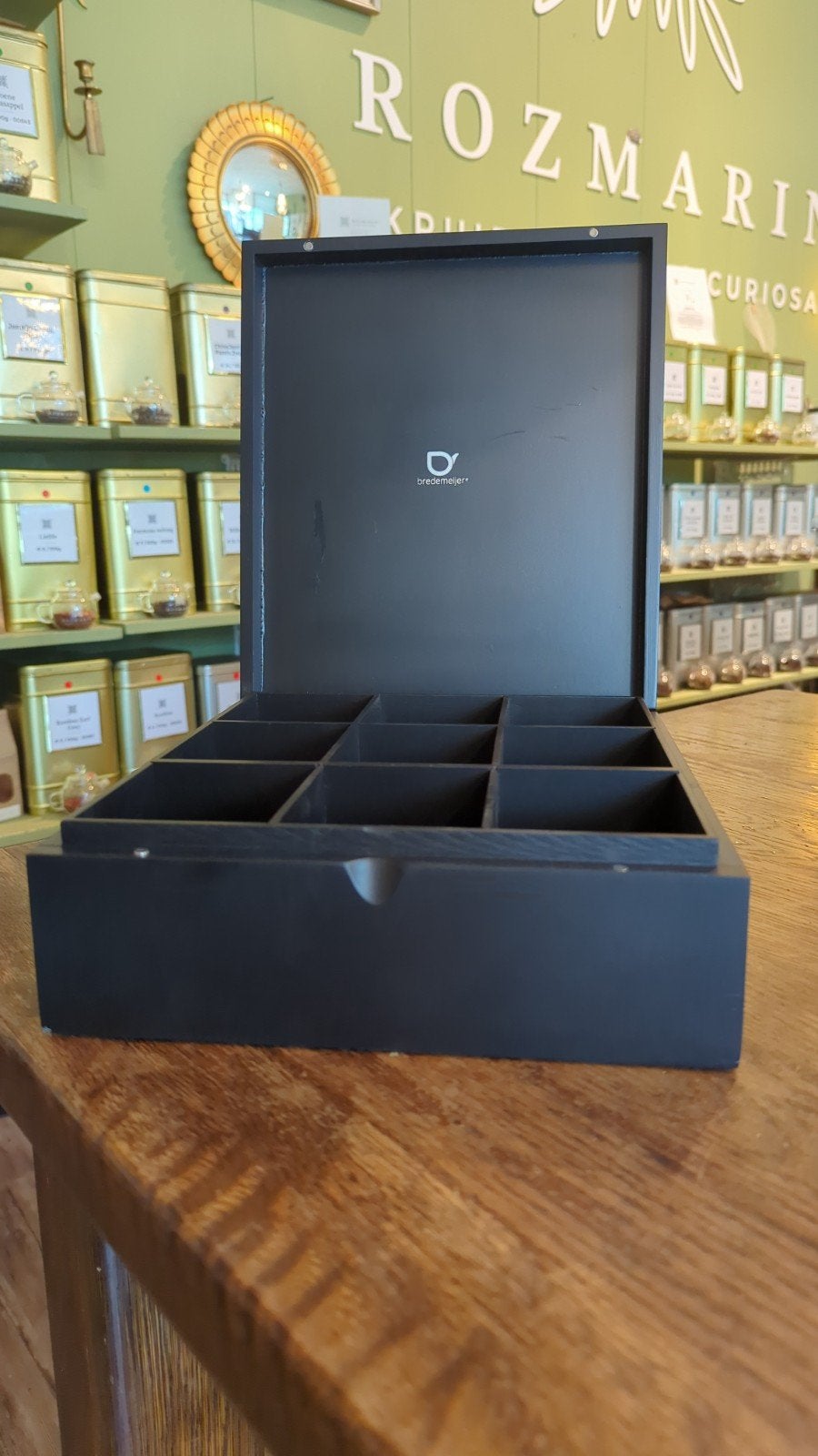 Bredemeijer Theedoos Zwart Hout 9 Vakken - Leegverkoop, Verzenden, Nieuw, Hout, Zwart