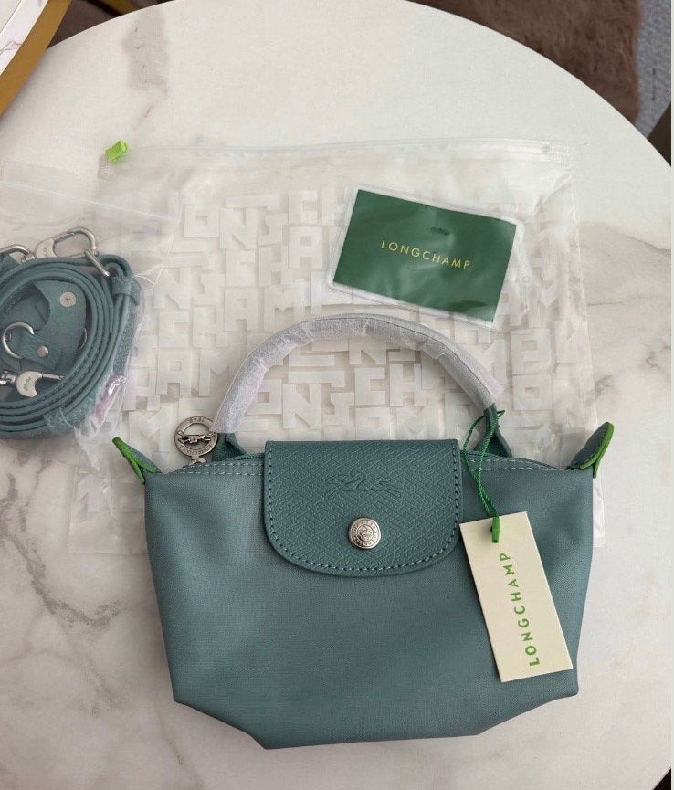Longchamp Le Pliage Groene Mini Handtas Nieuw, Ophalen of Verzenden, Nieuw, Groen, Handtas