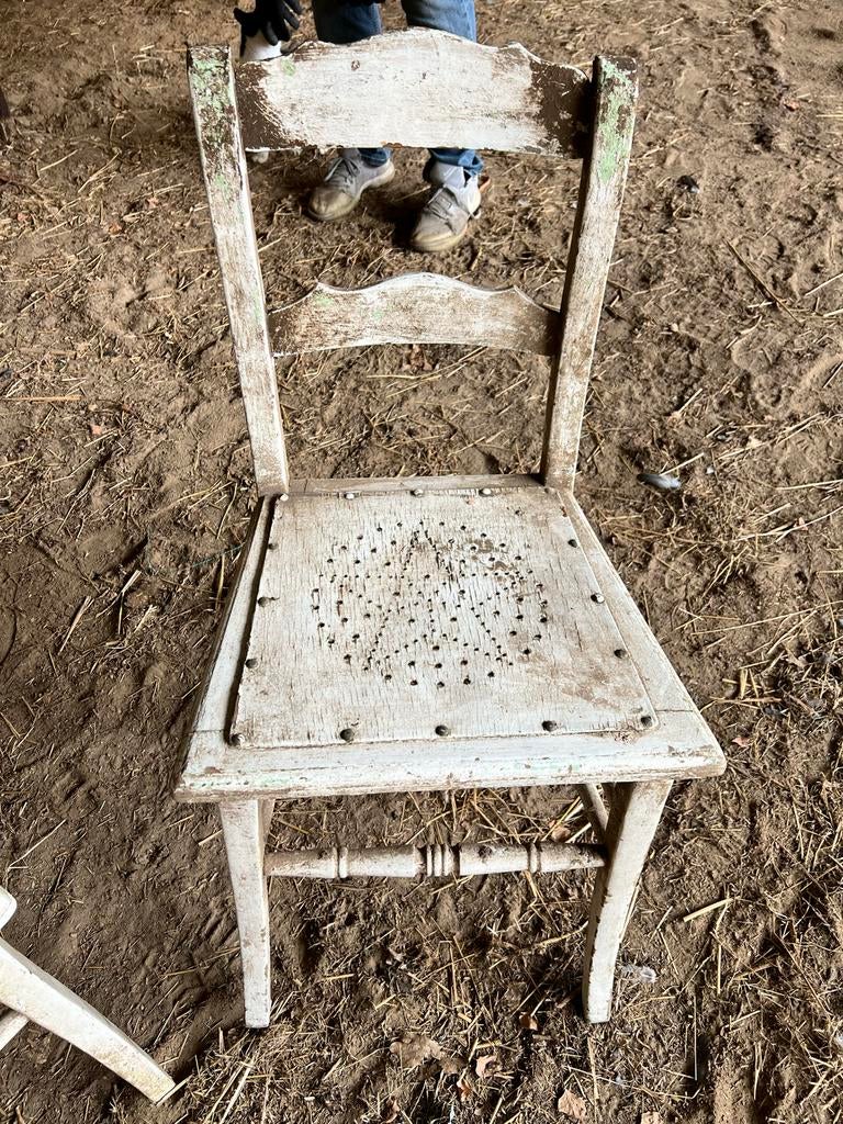 Vintage houten keukenstoelen, Antiek en Kunst, Antiek | Meubels | Stoelen en Banken, Ophalen