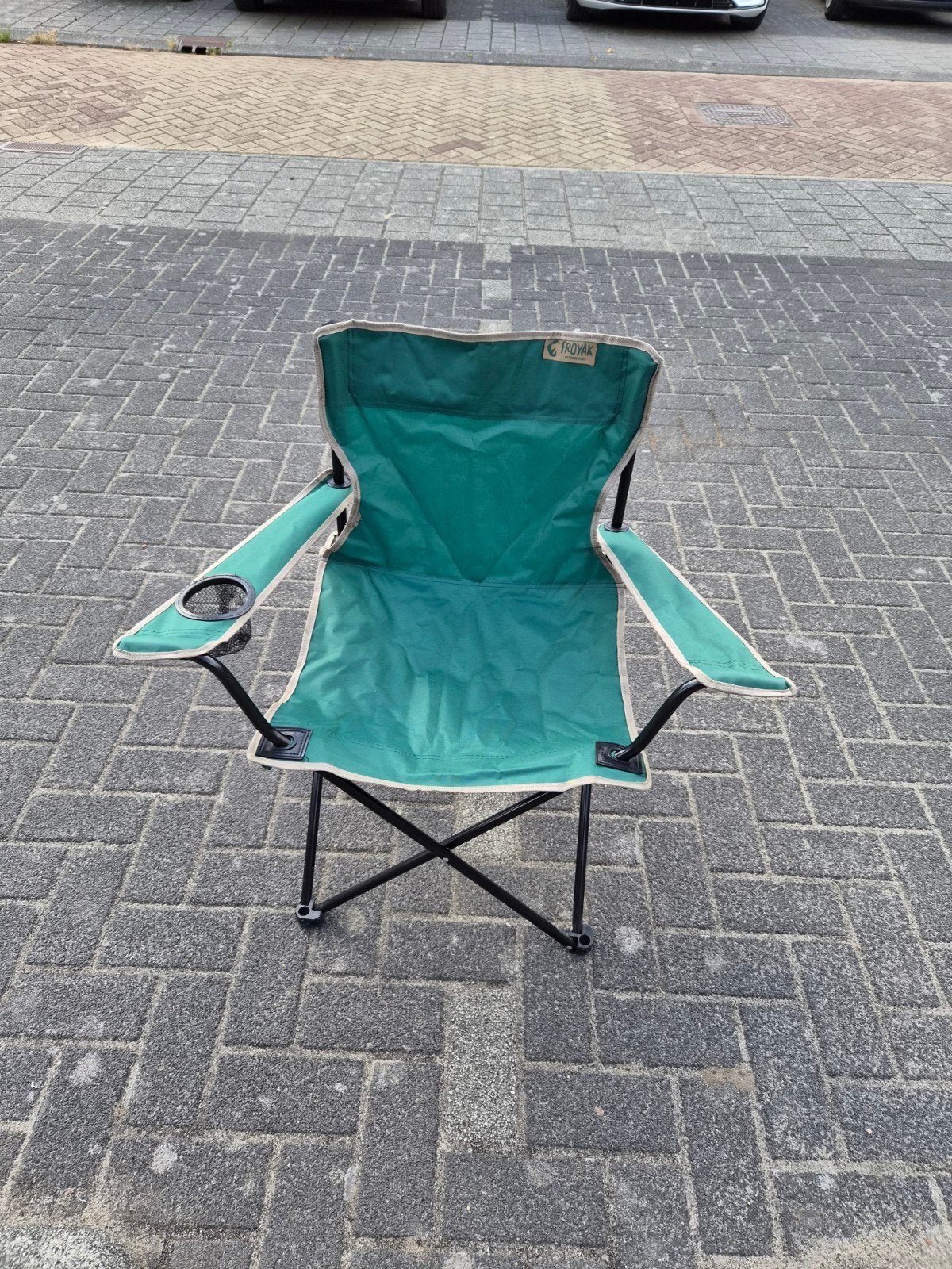 Twee opvouwbare campingstoelen - Groen, Caravans en Kamperen, Kampeermeubelen, Ophalen, Gebruikt, Campingstoel