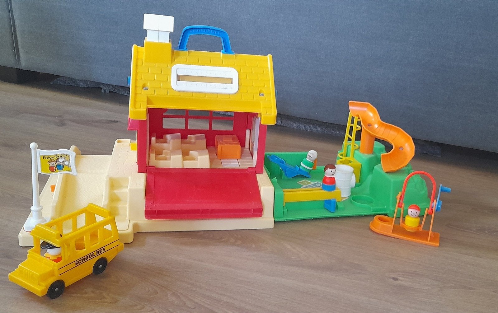 Fisher-Price Little People Speelset Schoolbus & Huis, Ophalen of Verzenden