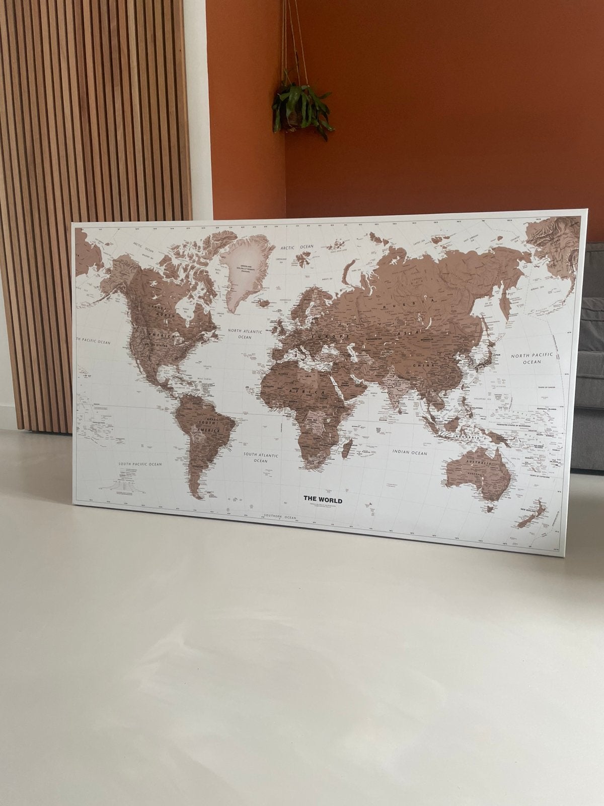 Wereldkaart in 90x150cm, Ophalen, Textiel, Decoratieobject, Zo goed als nieuw