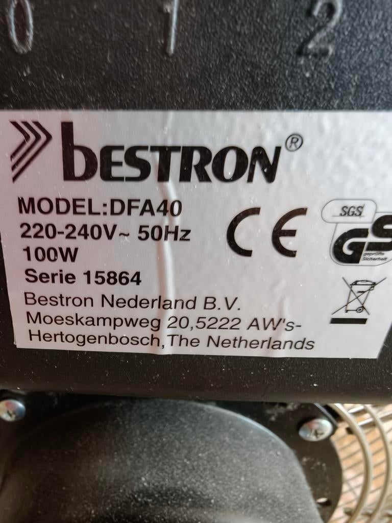 Bestron., Witgoed en Apparatuur, Ventilatoren, Gebruikt, Vloerventilator, Ophalen of Verzenden