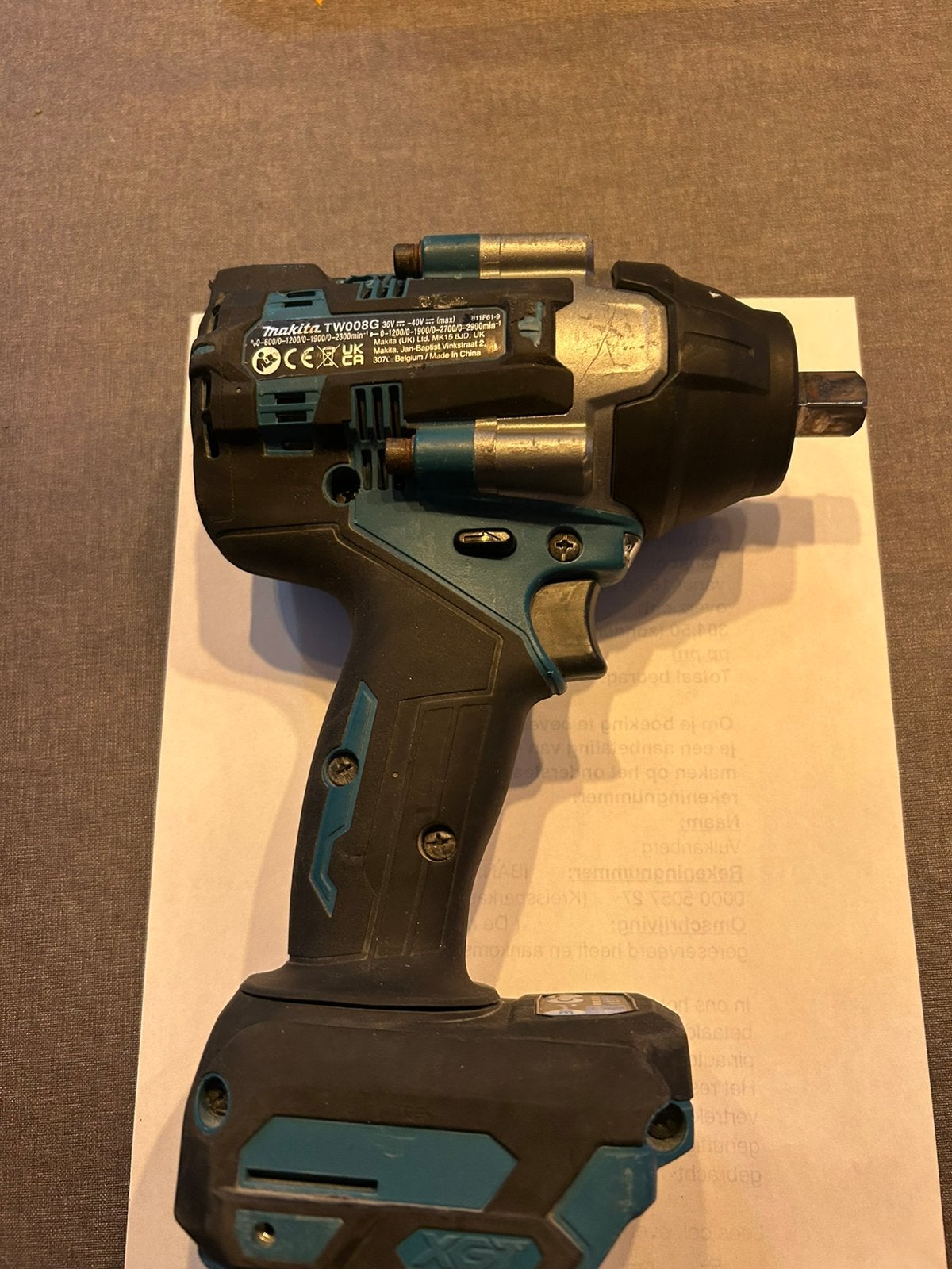 Makita slagmoersleutel / TW008G, Ophalen of Verzenden, Zo goed als nieuw, Overige typen